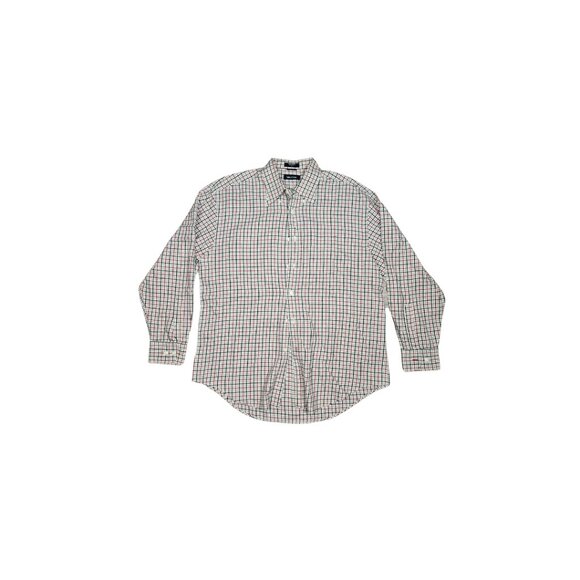 Nautica Men's Red White Black Checkered Long Sleeve Button Down Shirt - Size L - Picture 1 of 6